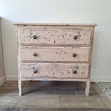 Vintage chest of drawers in patinated wood