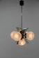 Mid-Century Chrome & Glass Chandelier, Czechoslovakia, 1970s