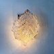 Mid-century leaf wall sconce, frosted Murano glass, circa 1960s