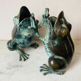 Vase bronze grenouille