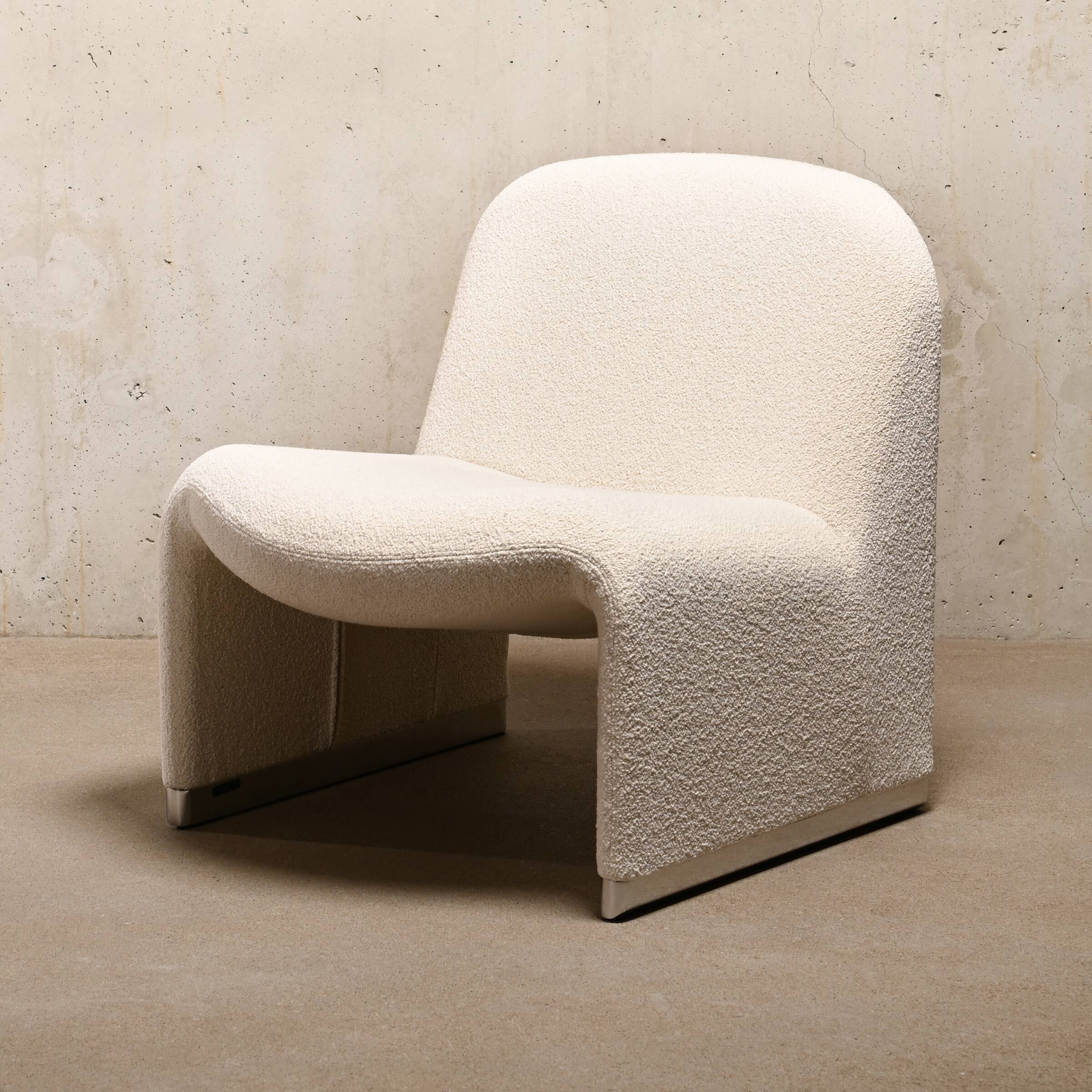 Giancarlo Piretti Alky Lounge Chair in Bouclé wool for Anonima Castelli