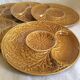 Set of 5 french vintage plates in Gien 1950 dabbling