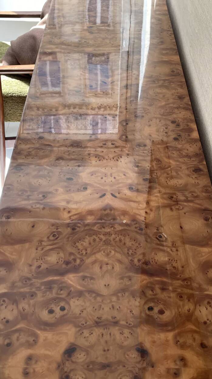 art deco sideboard in elm burl