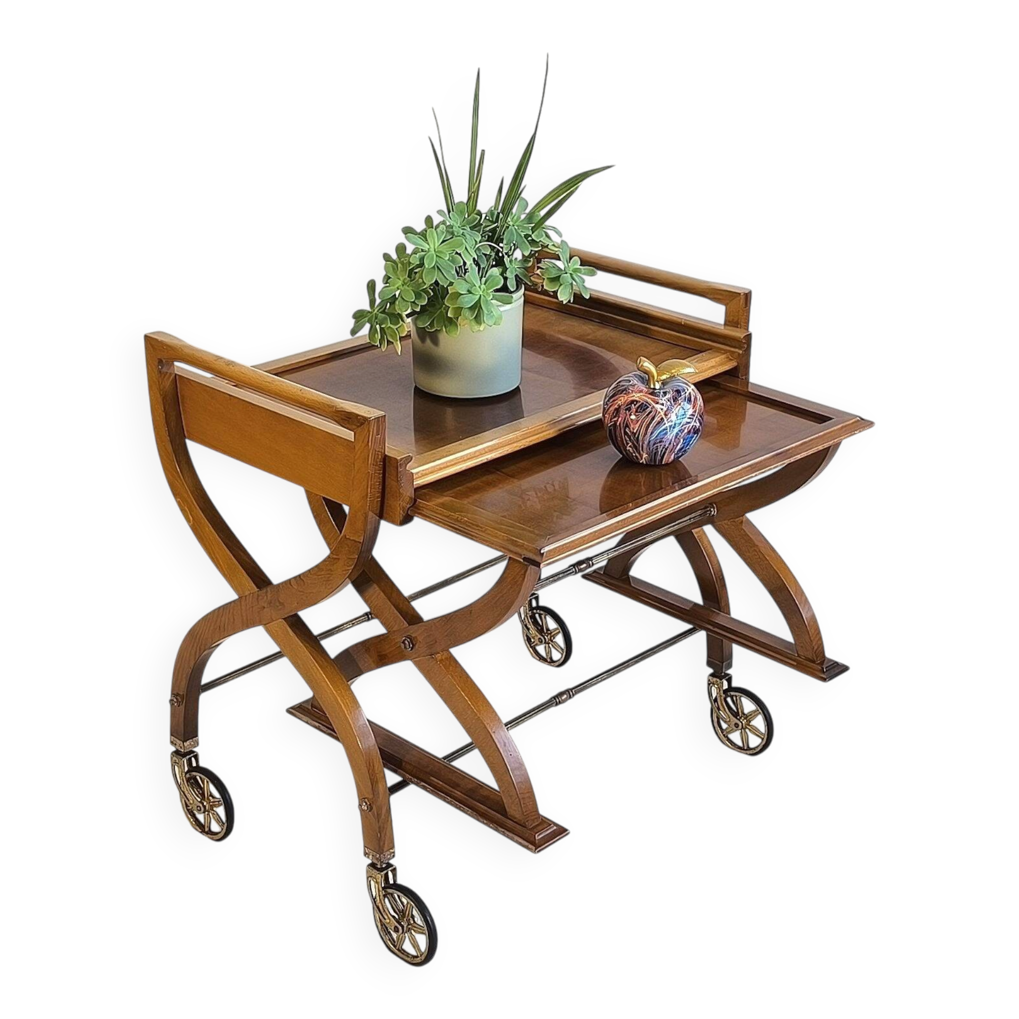 Beautiful pair of vintage teak tables – Serving table - Benoit-Guyot Lyon