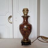 Beautiful cloisonné wood baluster table lamp