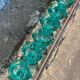 6 vintage turquoise chicken egg cups