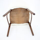 Beech Chair in Sheepskin Fabric, Denmark 1960