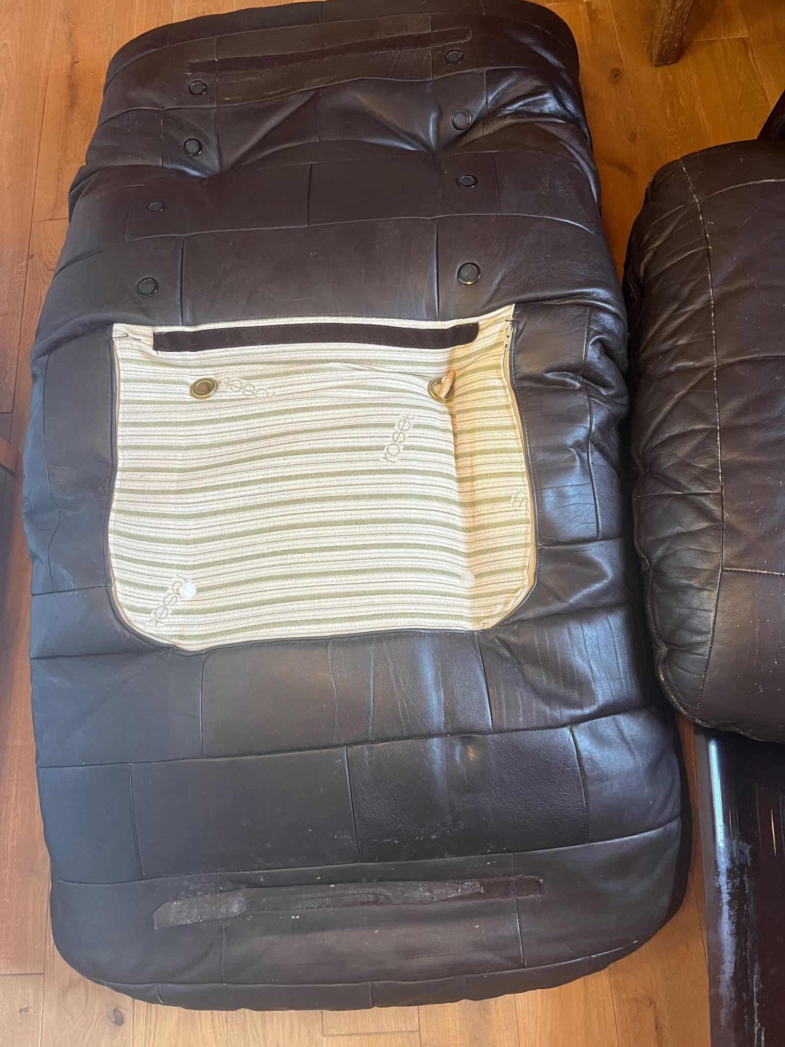 Marsala leather sofa Ligne Roset by Michel Ducaroy