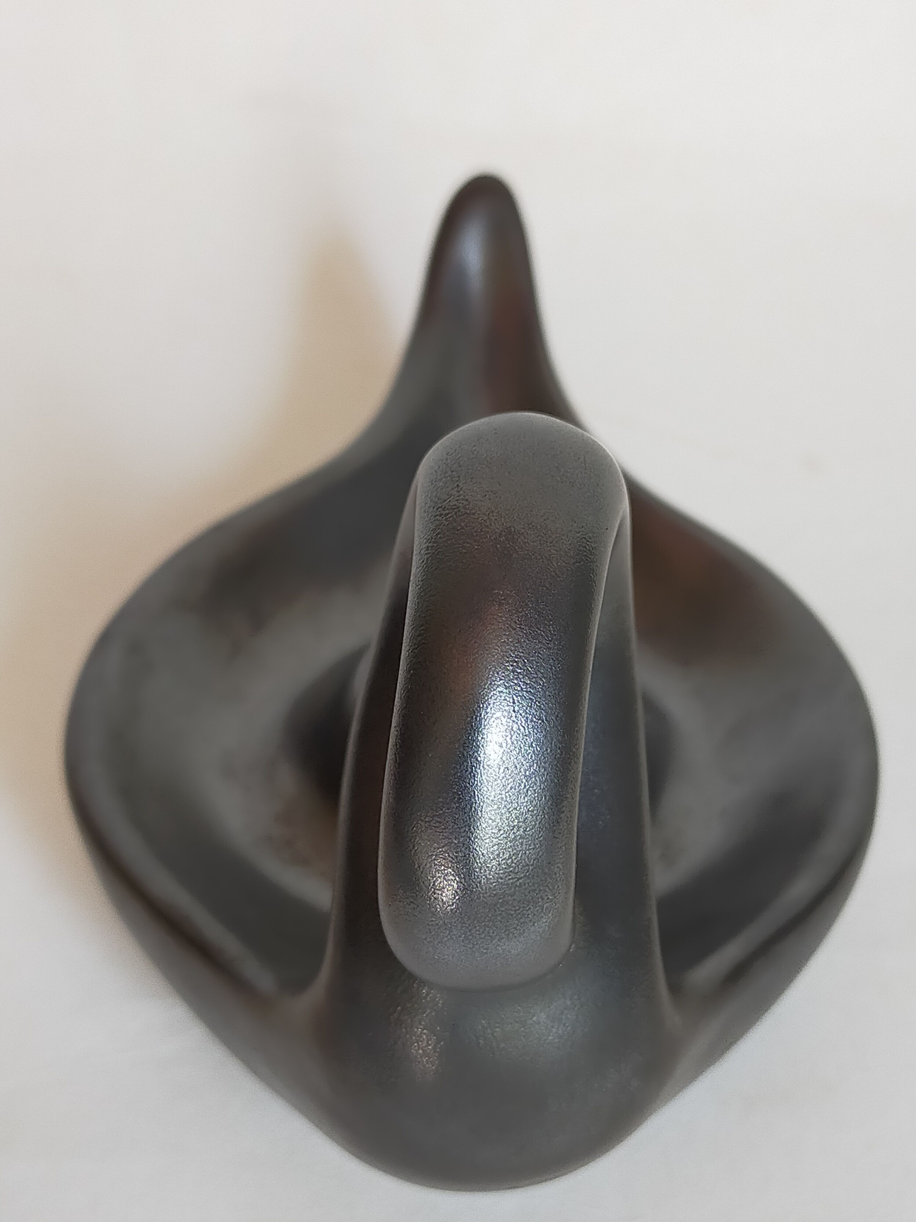 Matt black ceramic cellar rat candle holder 50s
