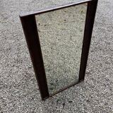 Large vintage wicker and wood mirror