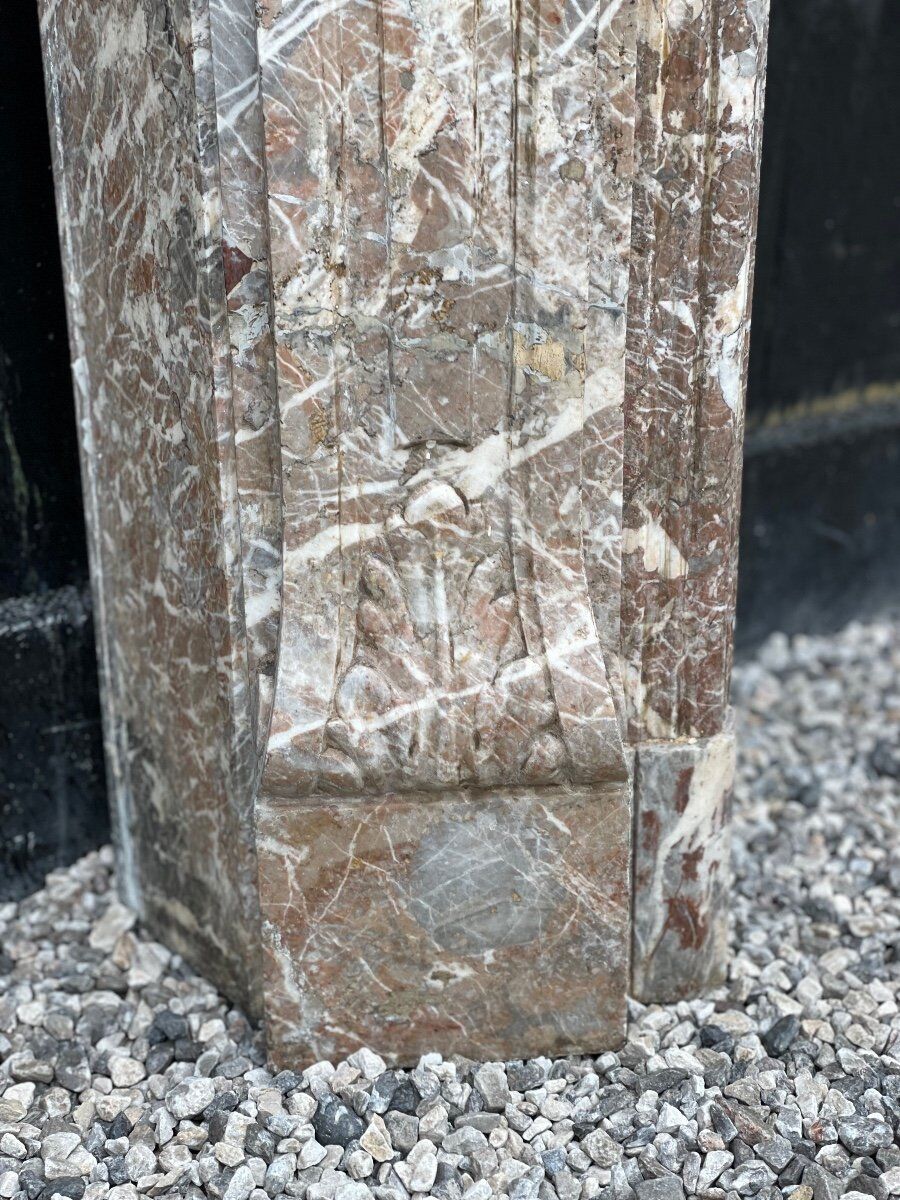 Fireplace Regency In Grey Marble Of The Ardennes, XVIIIth Century