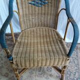 Vintage two tone rattan chair