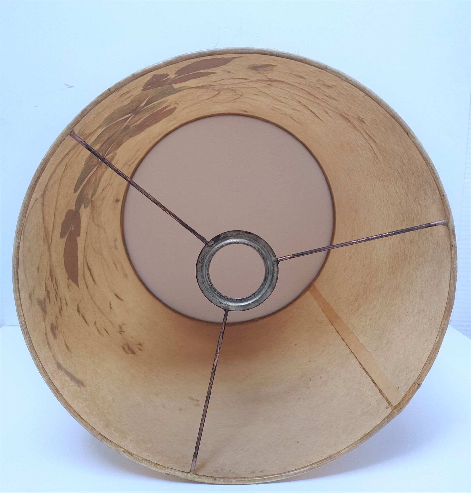 Lampe céramique signée abat-jour herbier hauteur 59 cm