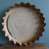 Pie and quiche mold dish in Puisaye stoneware signed Jean-Pierre Prud'homme