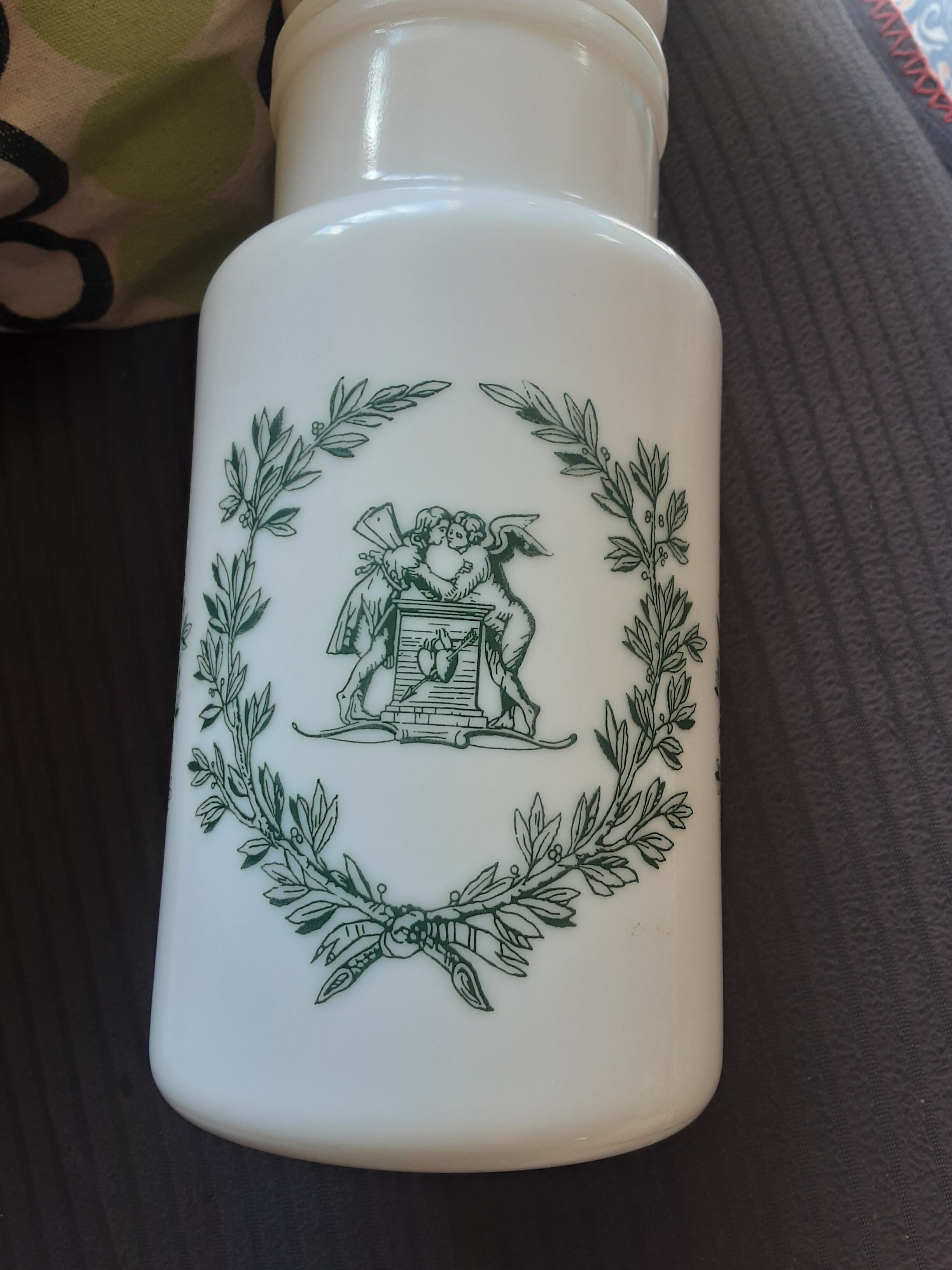 Opaline glass pot - vintage