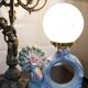 Mid-century white ceramic peacock table lamp, Europe, 1960s.