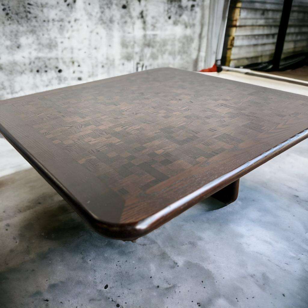 Vintage square coffee table / wenge coffee table