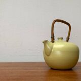 Mid-century ceramic teapot with bamboo handle, 1960s.