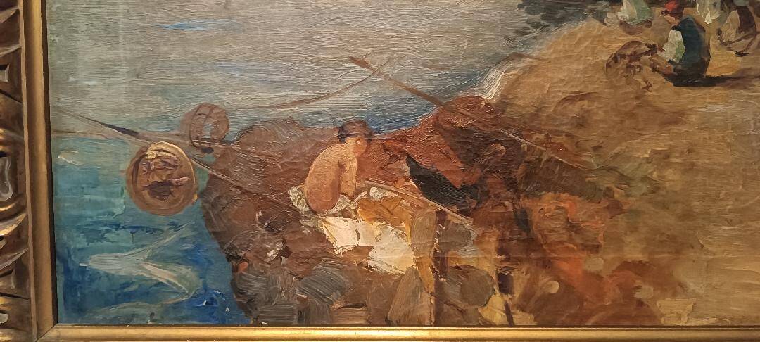 Oil painting on canvas by Salvatore Balsamo (Naples 1894-1922)