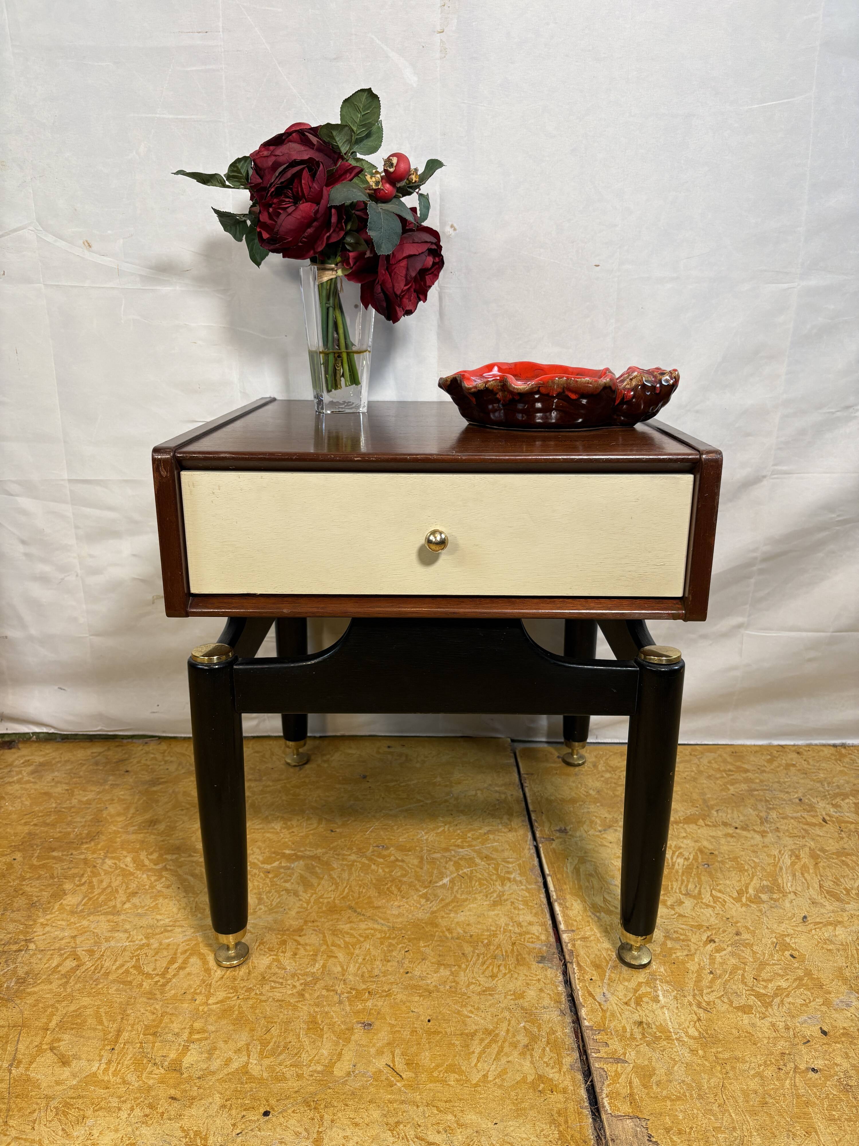 Mid-Century Retro Vintage Teak Side Table by G Plan Librenza “White China"