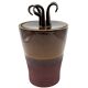 Mid-century Modern style brown artistic ceramic vase, Gabriele Bucci Italy