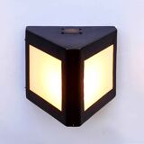 Double-sided patinated triangular wall light