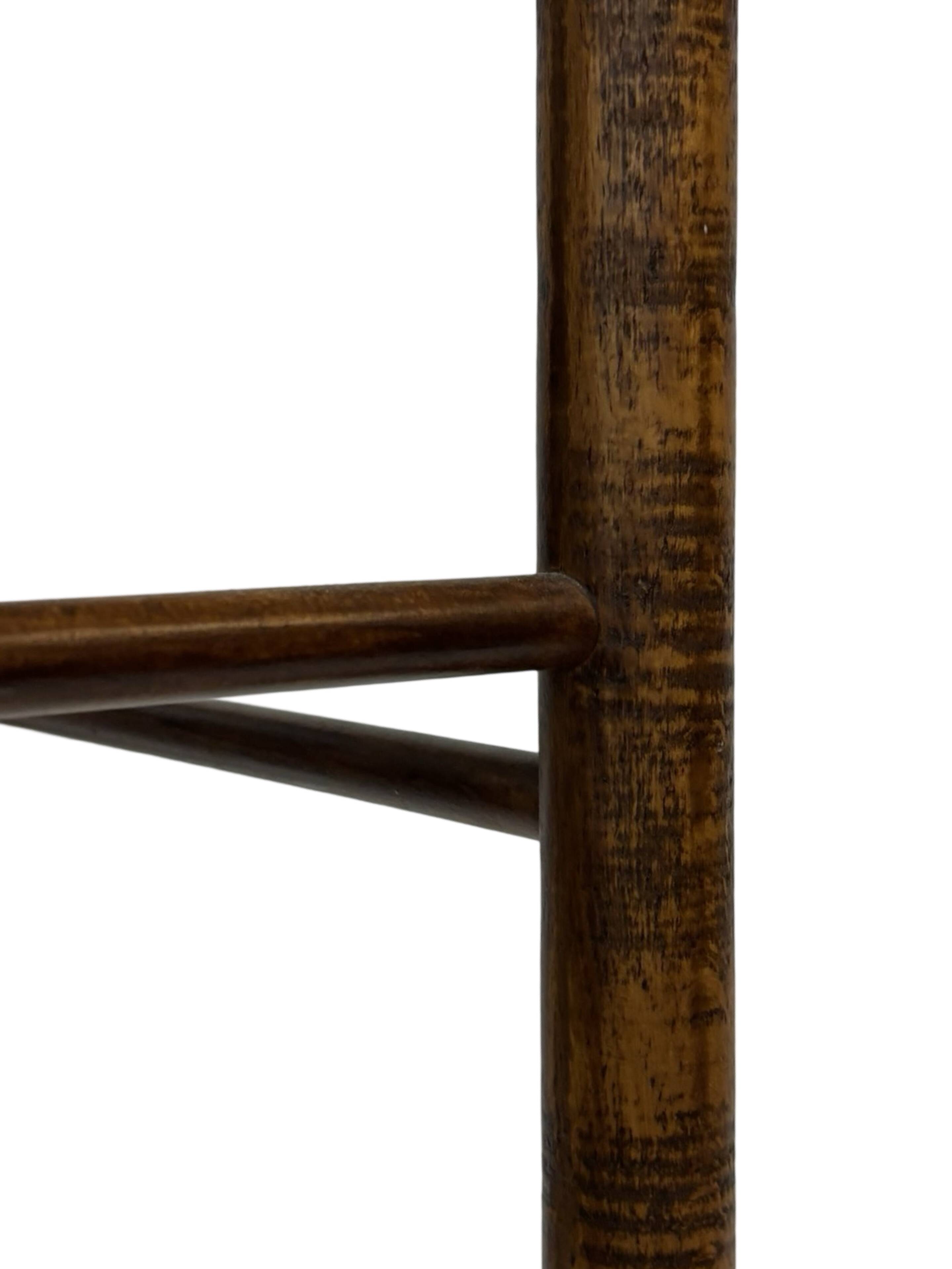 Vintage Wooden Stool With Rope Seat 60s Minimalist