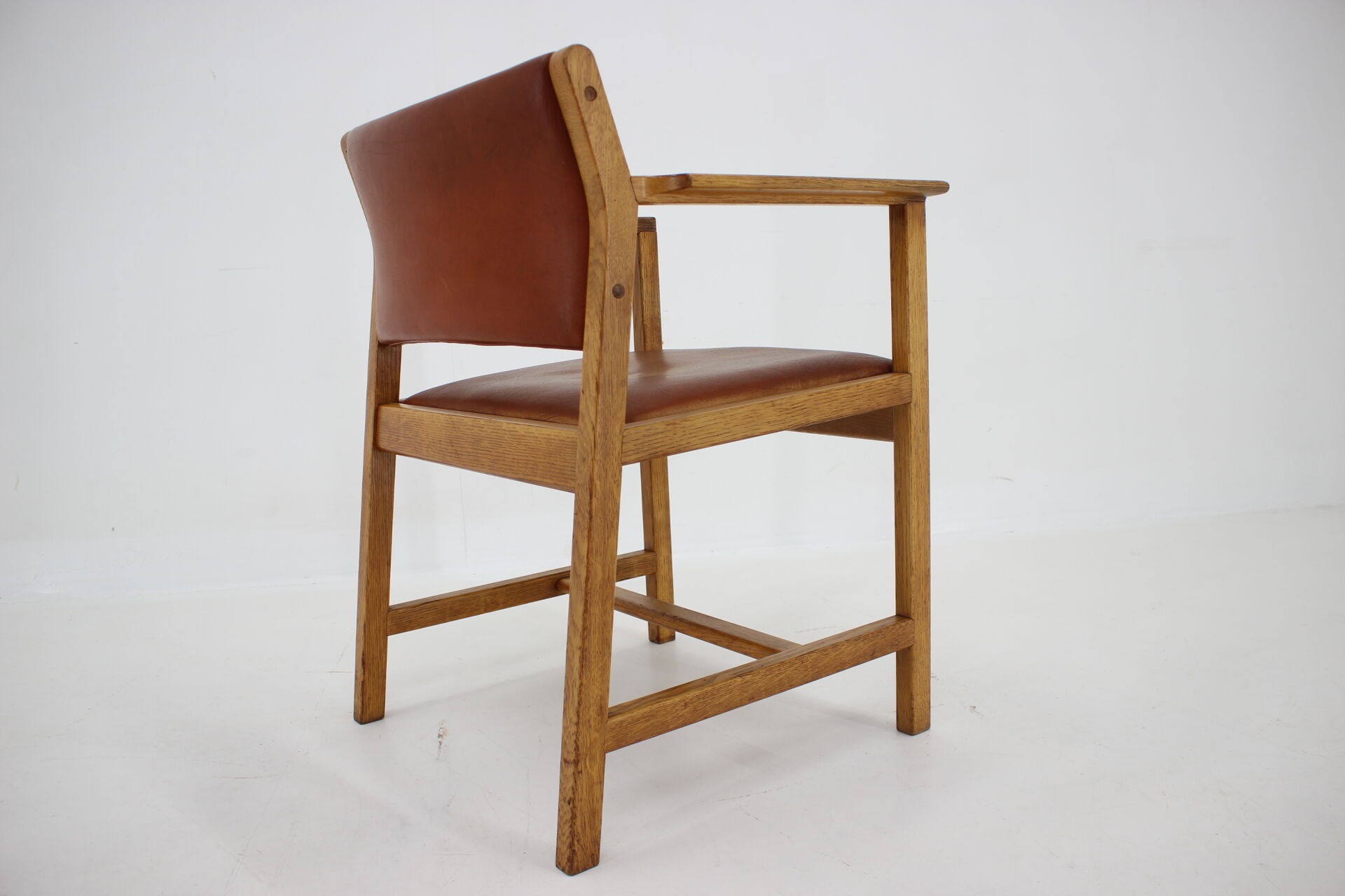 1960s Borge Mogensen Oak and Leather Desk Chair, Denmark