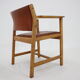 1960s Borge Mogensen Oak and Leather Desk Chair, Denmark