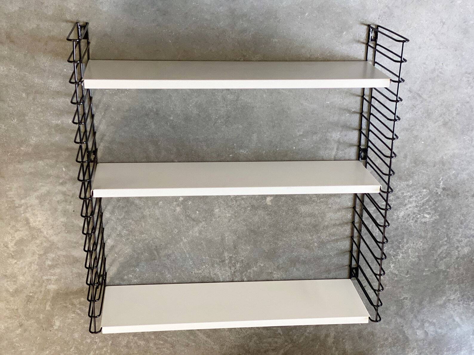 Wall shelving unit designed by d. dekker for tomado, vintage shelves / bookshelves