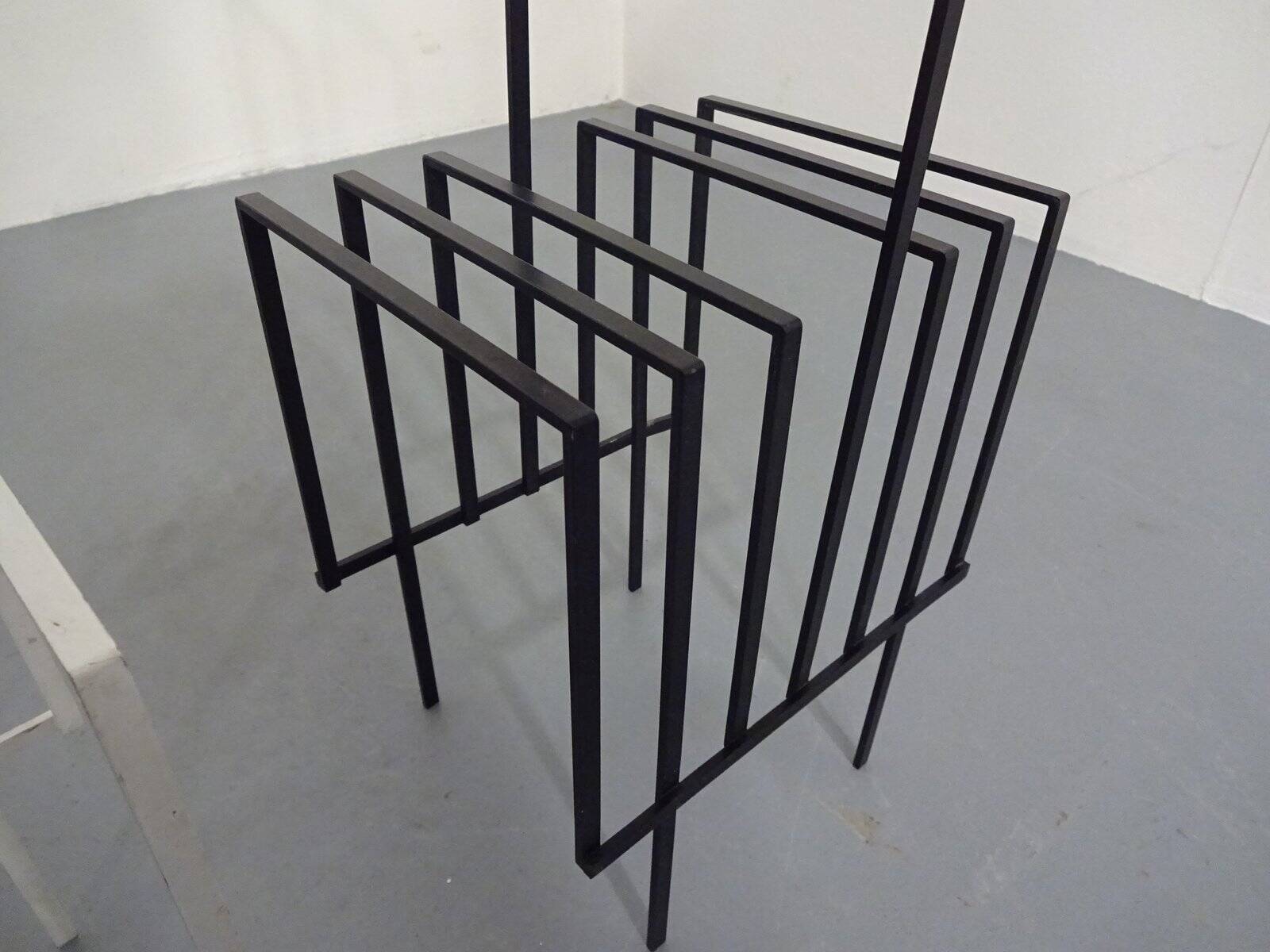 Steel magazine or record racks, 1960s, set of 2