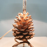 Hollywood regency pine cone table light, Italy, 1970