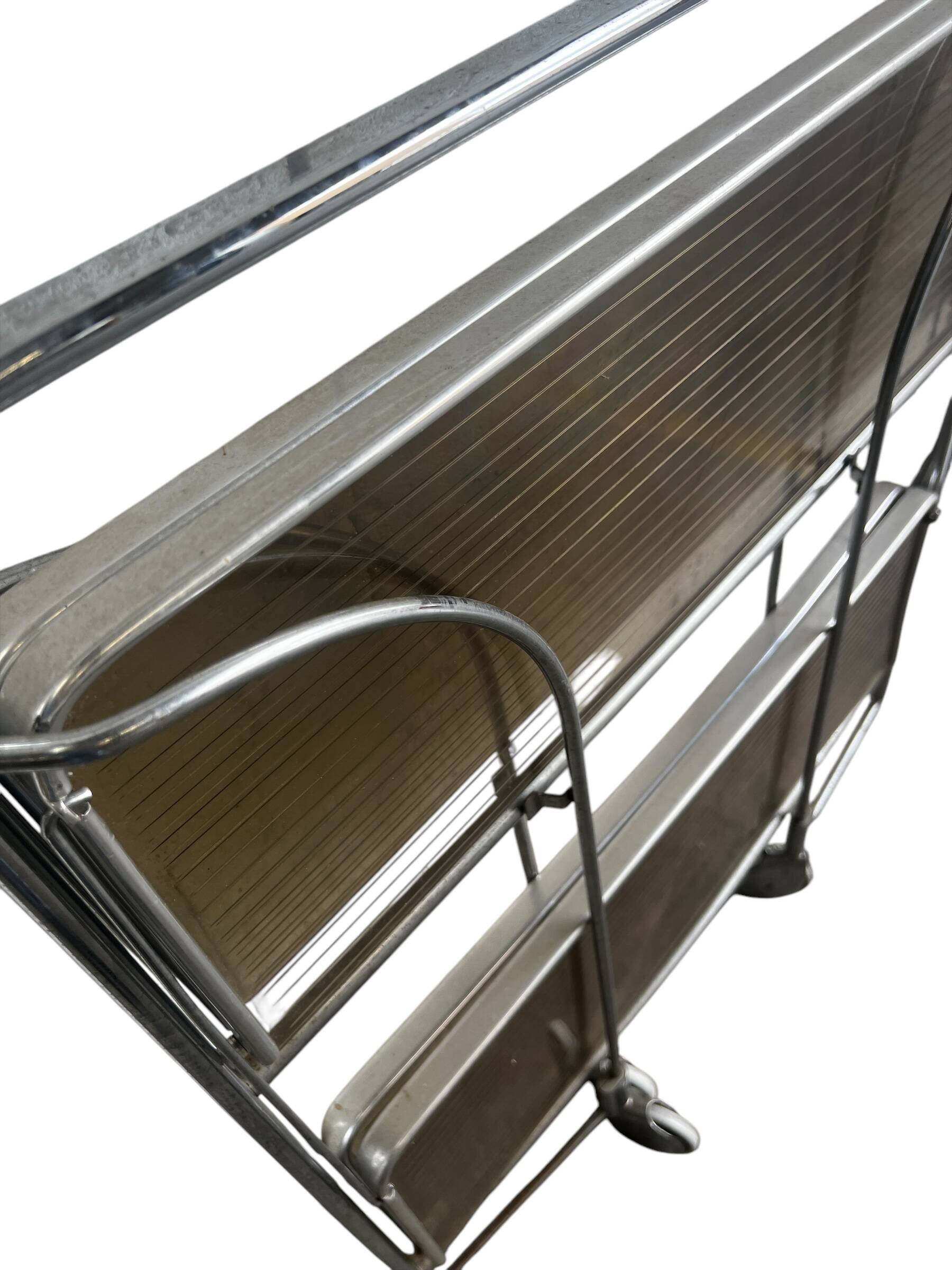 Vintage Folding Bar Cart/Side Table on Wheels