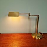 Lampe de bureau articulée en laiton, Boulanger (Belgique), 1970-80
