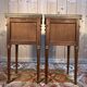 Pair of Louis XVI style bedside tables in white marble