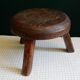 Tabouret tripode de ferme en bois