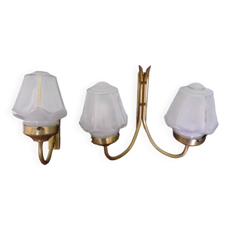 Set of 2 lights and one light wall lights