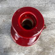 St-Clement Bordeaux Ceramic Candle Holder with Gold Trim - 50s