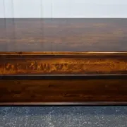 Vintage Military Campaign Coffee Table in Brass and Hardwood with Drawers