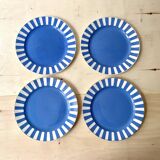 Set of 4 fox trott sarreguemines art deco dessert plates 1930
