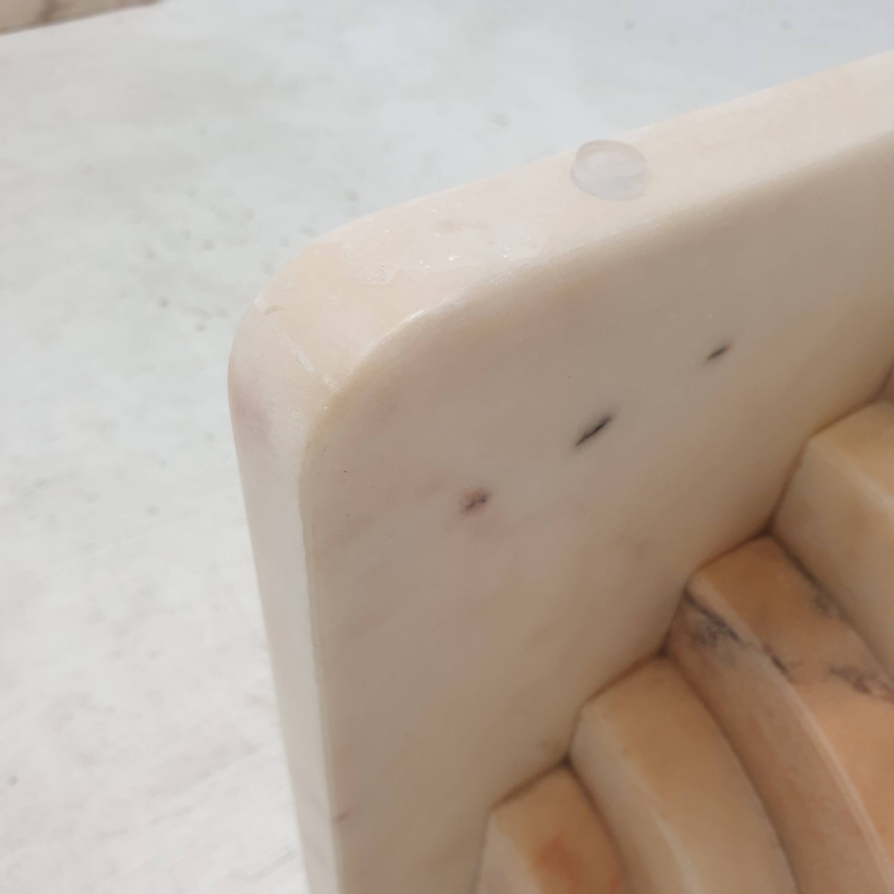 Italian marble coffee or side table with glass, 1970s