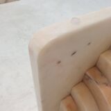 Italian marble coffee or side table with glass, 1970s