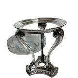 Art Deco, tripod fruit bowl in silver-plated metal by Gallia, crystal, circa 1930.