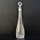 Carafe with antique glass liquor with diamond cap cut crystal silver frame