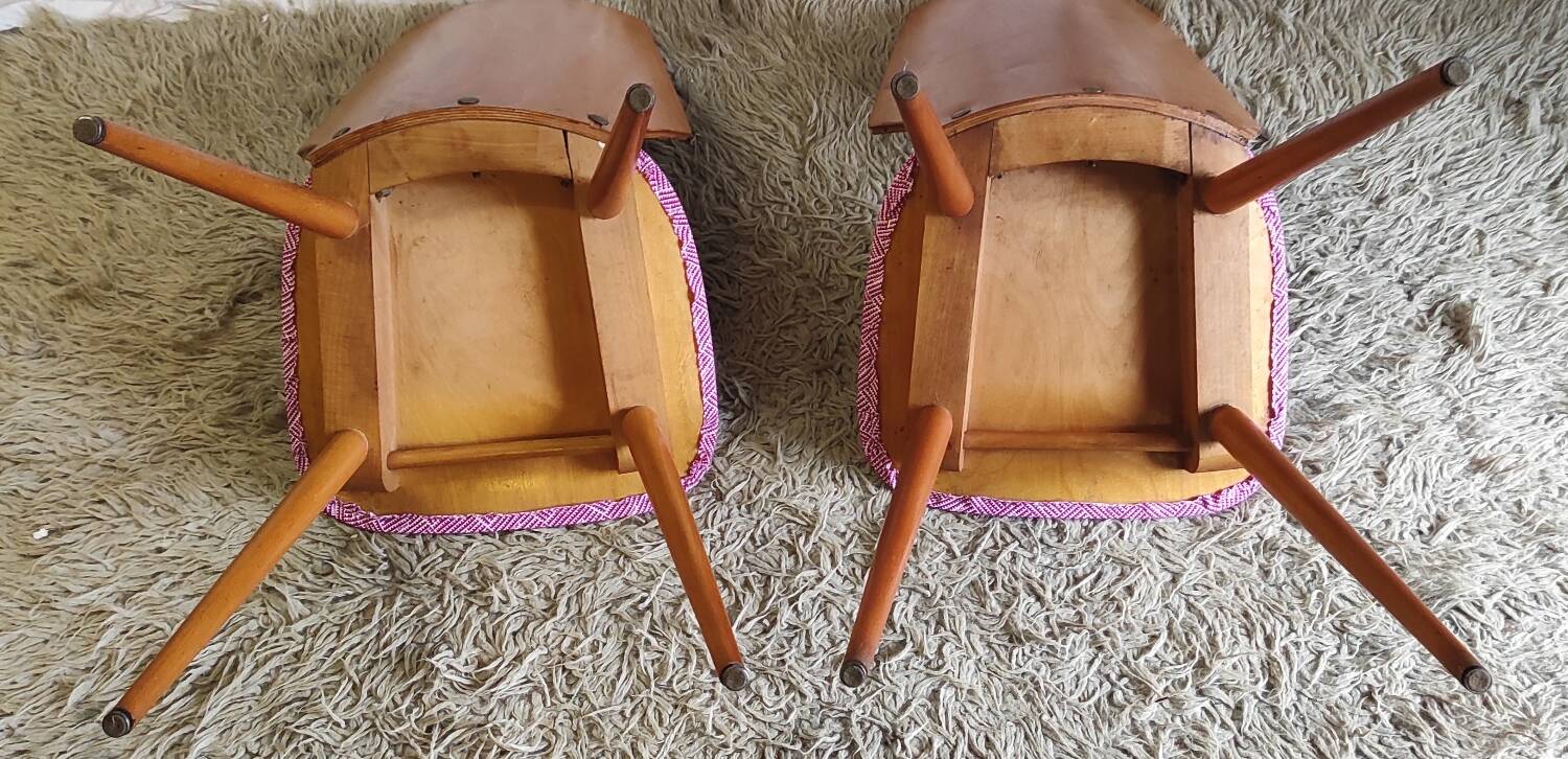 Duo of wooden chairs by Baumann - 60s/70s