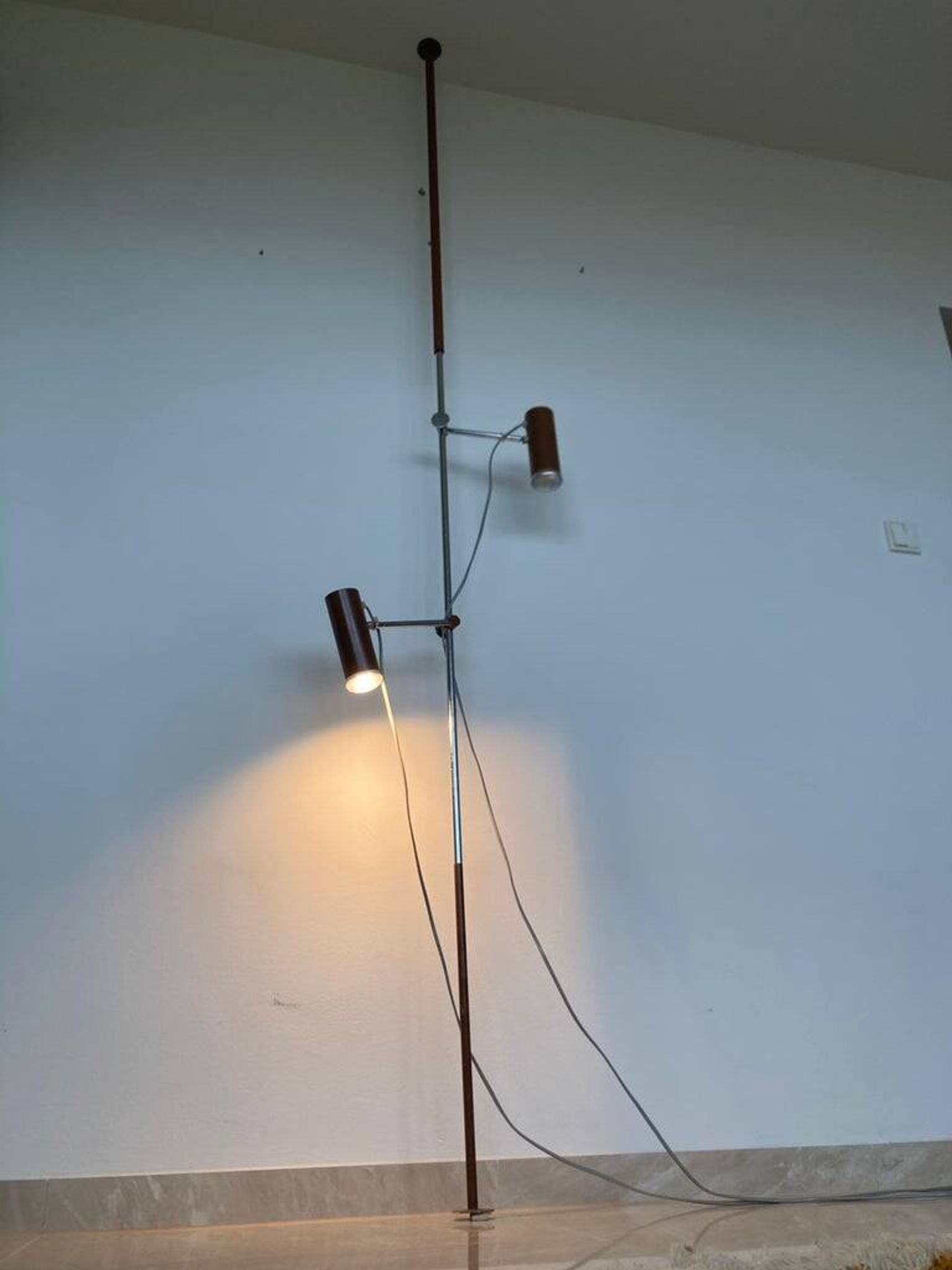Rare Midcentury Floor to Ceiling Lamp by Josef Hůrka for Napako, 1960s