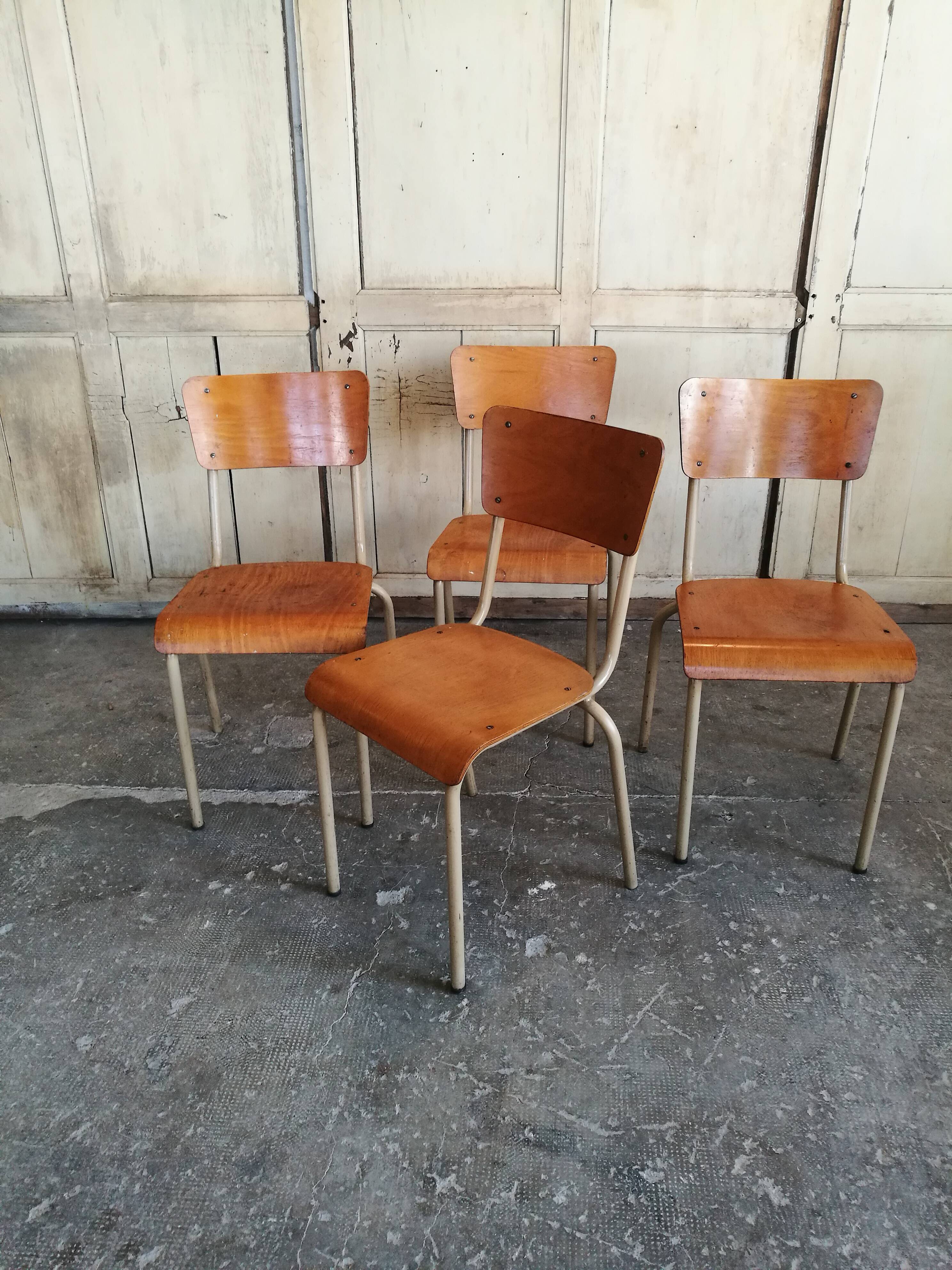 Set of 4 school chairs, school