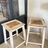 Old wooden painter's stools