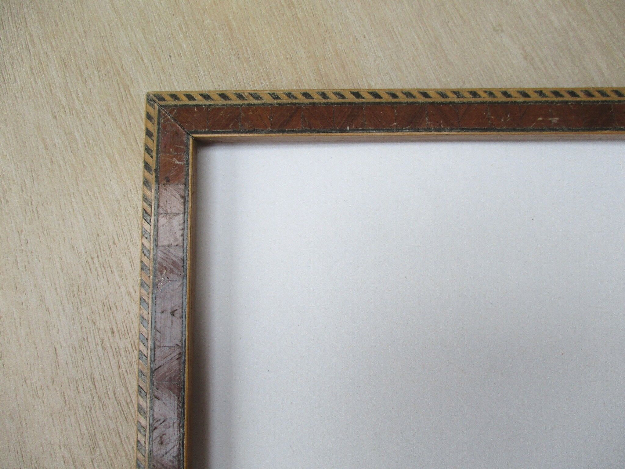 Old wall frame, wood marquetry