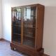 Glass library in walnut, Art Deco style, 1960s